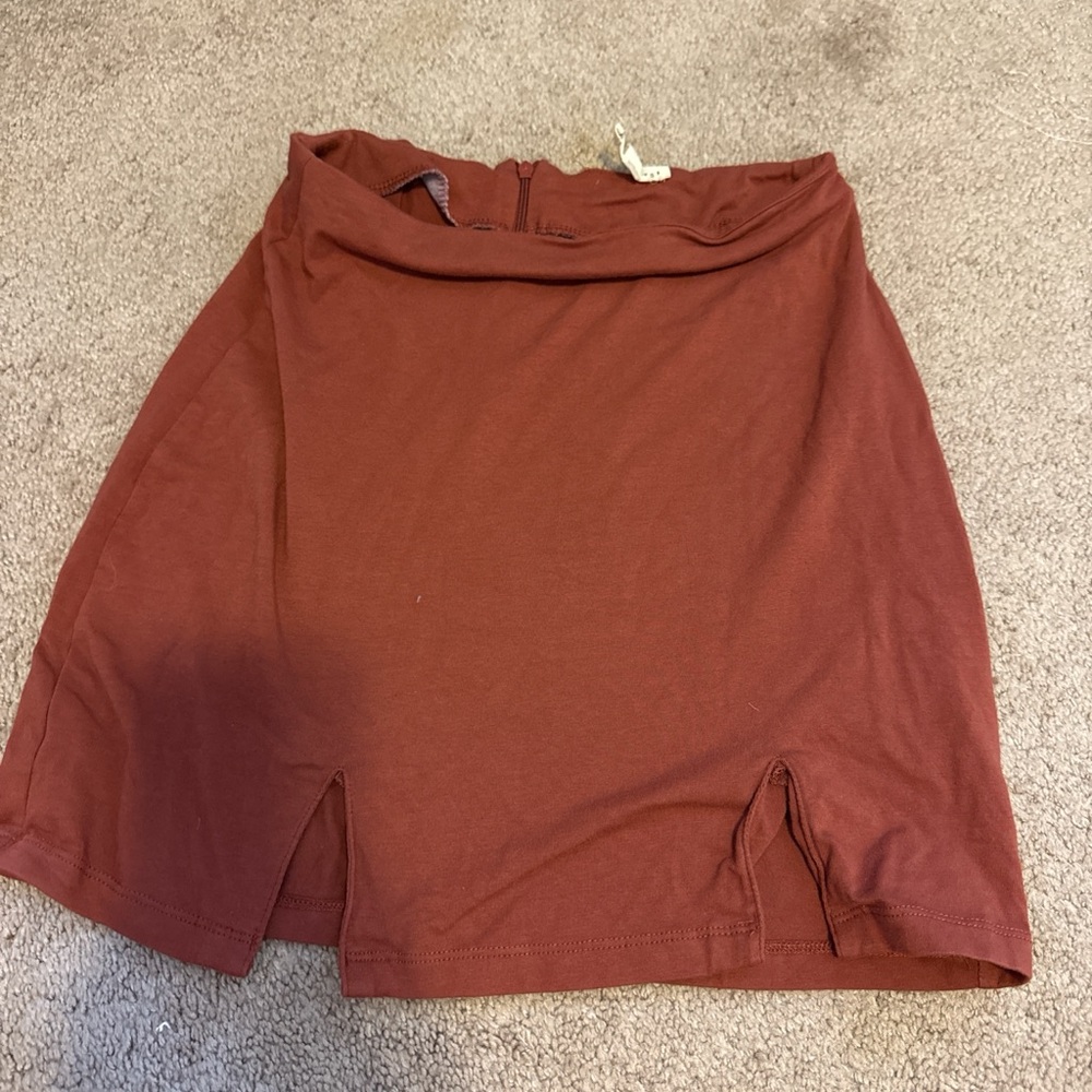 PacSun Rust Mini Skirt with Front Slits
